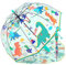 Kinder Regenschirm mit Kuppeldach Leichtes Niedliches Lustiges Design, Wind- und Regenschutzschirm,Stockschirm in Glockenform Transparent - Geschenke für Kinder (Green Dinosaur Age)