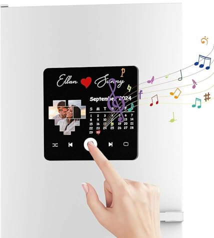 DAGESVGI Custom Music Album Fridge Magnet, Personalized Album Fridge Magnet, Customed Music Fridge Magnet with Photo, Can Play Songs and Adjust Volume, Custom Picture Refrigerator