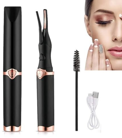 Beheizbare Wimpernzange,Electric Eyelash Curler Beheizter Wiederaufladbarer USB-Wimpernzange 3 Temperaturmodi Tragbarer Lash Curler für Alle Wimpern Natürliche Curling Schneller, Lang Anhaltender
