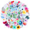 Nogeqi 100 Pcs Floral Stickers,Waterproof Stickers for Water Bottle,Flower Sticker for Scrapbooking,Flower Decals for Laptop Journaling,Sticker Cute for Women Teen