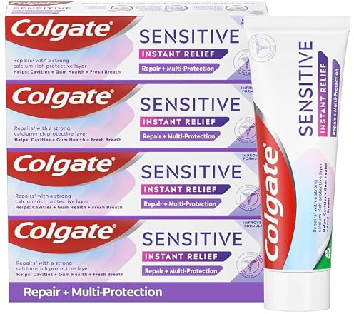 Colgate Sensitive Instant Relief Repair + Multi-Protection Toothpaste 75ml - Fluoride Toothpaste - Instant Sensitivity Relief* - Cavity Protection + Gum Health - Repairs Sensitive Areas of Teeth**