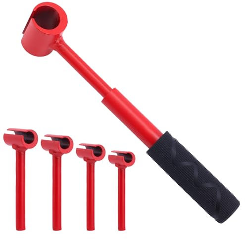 4-in-1 Door Hinge Adjustment Tool with 4pcs Replacement Heads, Hinge Gap Adjusting Wrench with Rubber Handle Door Gap Adjuster Wrench Bender for Residential and Commercial Use