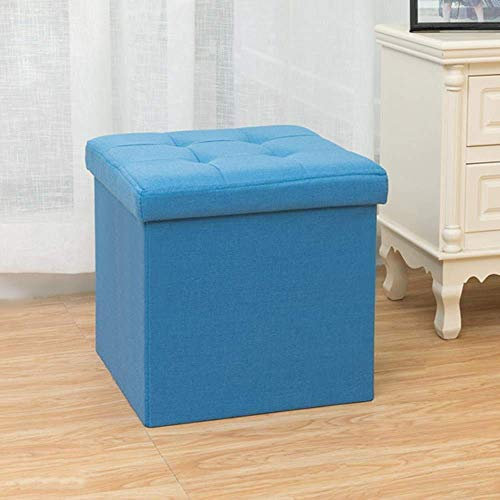 HDIJDY Klappbarer Fußhocker mit Stauraumbank – Kunstleinen-Dekor für Schlafzimmer und Wohnzimmer – Schrank für Kleidung, Spielzeug und Schuhe – Ecksofa-Einheit, Würfel-Fußhocker A