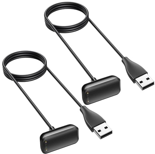 MohLythrix Charger Compatible with Fitbit Charge 6 Charge 5 Luxe Smartwatch Charging Cable Magnetic Fast USB Cord Replacement for Charge 5/Luxe/Charge 6, 2 Pack (3.3ft/3.3ft)