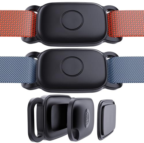 DDJ Dog Collar Holder for Tile Life360 Pro 2024 Bluetooth Tracker, 2-Pack Waterproof Silicone Cover Full-Body Protective Case for Tile Tracker Pet Collar, Ultra Durable, Scratch Resistant, Black