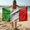 MDKLXIDF Serviette de Plage Drapeau Italien Serviette de Bain Grande Taille 100x200 cm, Léger Serviette Microfibre Tapis de Plage Anti Sable Drap de Plage, Plage/Piscine/Sport