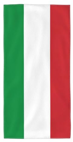 OTTKGGA Badetuch mit Italien-Flagge, schnelltrocknend, sehr saugfähig, langlebig, für Fitnessstudio, Reisen, Schwimmen