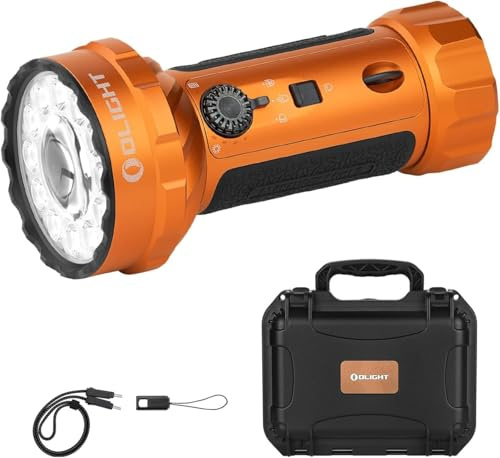 OLIGHT Marauder Mini 2 LED-Taschenlampe 10.000 Lumen, Reichweite 750 m, 5 Modi, schwarz, wiederaufladbar, Aluminium, IPX8 wasserdicht, 13,3 cm