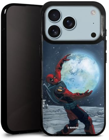 Silikon Hülle kompatibel mit Apple iPhone 17 Pro Case schwarz Handyhülle Deadpool Mond Marvel