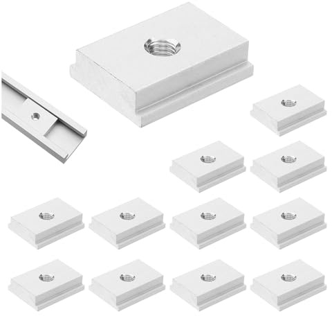 12 Stück Nutensteine M8, 30 × 23 mm Schiebemuttern Aluminiumlegierung Gleitmutter T-Schiene Gleitmuttern T-Slot Nutmuttern für Holzbearbeitung Aluminiumprofilprojekte(Silber)