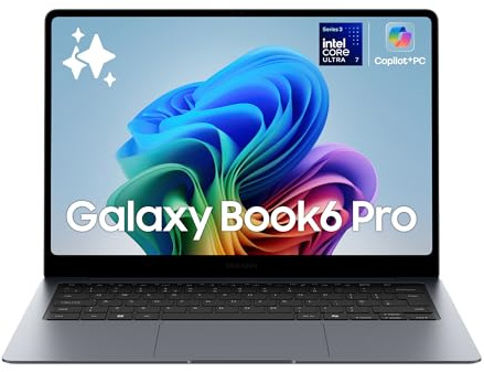 Samsung Galaxy Book6 (16, Ultra 7 355, 16GB), Copilot+PC [ver. Italiana] | Processore Intel Core Ultra 7 355, Batteria Lunga Durata, Portatile, Design Sottile, Display IPS, Galaxy AI, Gray