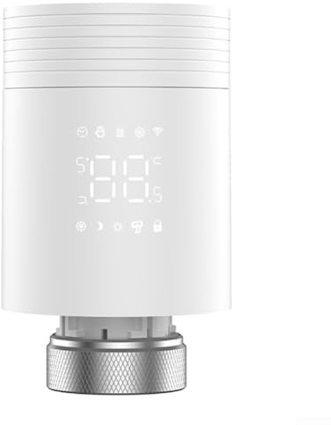 Thermostat intelligent pour radiateurs avec connexion WiFi pour contrôle par application Tuya, 6 réglages de température quotidiens, fonctionnement silencieux, rétention de la mémoire