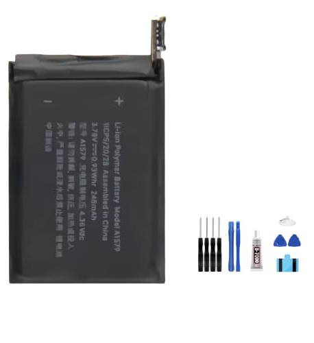 RUI XI Ersatz-LCD-Display für Apple Watch S1 38 mm A1578/S1 42 mm A1579, LCD-Display mit Touch-Digitizer und hochwertigem Akku + Werkzeug (für S1 38 mm Akku)