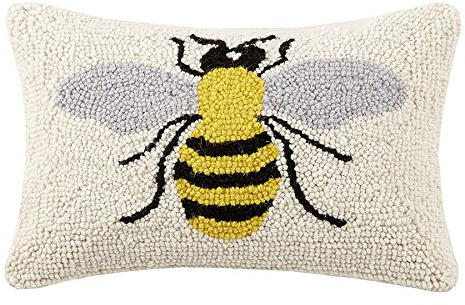 Peking Handicraft 30KSL173C12OB Bee Hook Pillow, 8x12 Hook Pillow