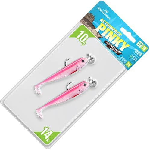 Lieblingsköder Actionpack 10cm - 2 montierte Gummifische, Farbe Lieblingsköder:Pinky