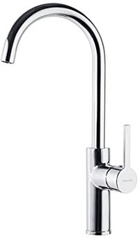 Ramon Soler - Grifo de Cocina Monomando con Caño Cisne Cromado, Sistema de Ahorro de Agua S2, Ideal para Fregadero, Serie Drako, Diseño Moderno y Funcional