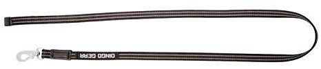 Dingo Gear Hundeleine aus Gummiertem Band ohne Griff mit BGB-Karabiner Haken Einzelne Breite 2 cm Länge 300 cm Schwarz S03719