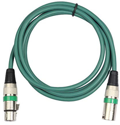 3 Pin XLR Male to XLR Female Microphone Cable Balanced Patch Lead Mic OFC Extension Cable for Microphone Mixer Amplifier (Green 5m)