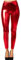dressforfun 901008 Damen Metallic Leggings, glänzende Hose mit hoher Taille, Shiny Leggings im Wet Look für Party Tanz Disco Kostüm Fasching Karneval - Diverse Größen - (L | rot | Nr. 303609)