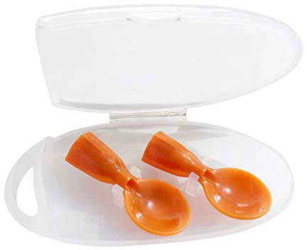 95sCloud 2pcs Squeeze Silikonlöffel-Aufsatz für Wiederverwendbare Quetschbeutel,Löffelaufsatz für Quetschbeutel,Quetschie Löffel, Babylöffel,Squeeze Feeder Spoons mit Case