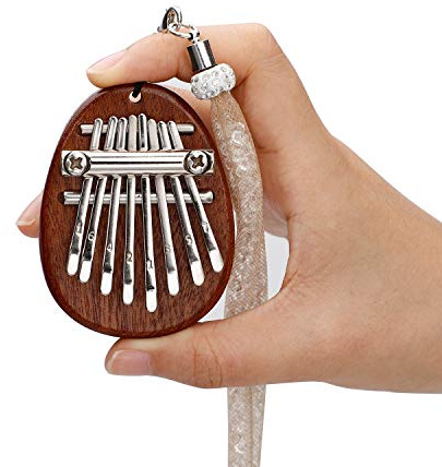 Alnicov 8 Tasten Kalimba Daumen Klavier, Super MiNi Massivholz Finger Klavier mit Lanyard Geeignet für Anfänger in Geburtstag Weihnachten und andere Gelegenheiten (ovale Form)