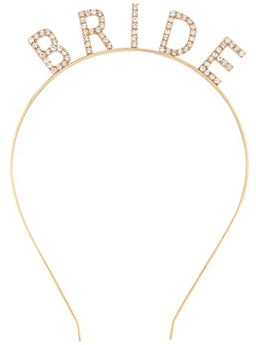 KICOSY Braut-Tiara und Haarreif – Junggesellinnenabschied & Brautparty – Strass-Haarschmuck – Gold