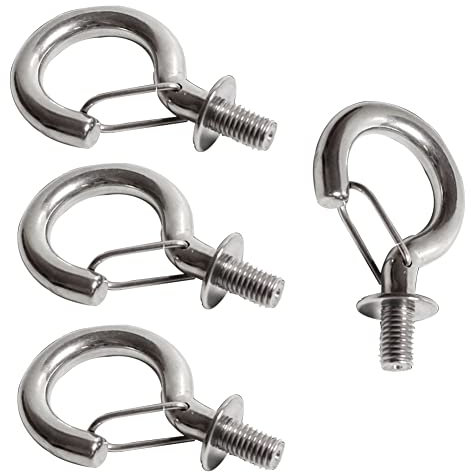 bjsdkff Stainless Steel M8/M10 Storage Hook, 4 Pieces, Heavy Duty, Rustproof, for Hanging Rowing Racks, Hammock, Awning, Chain, Basket, Sandbag, 35lbs Capacity