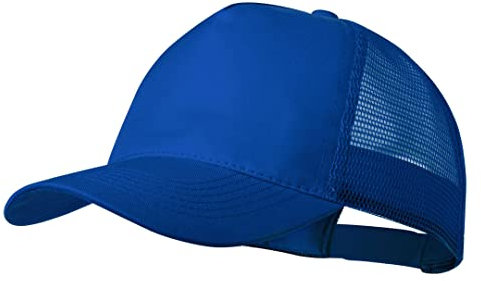 Gorra Trucker, Casual Cap, Gorra de Béisbol 5 Paneles con Malla en la Parte Trasera, Ajustable con Cierre de Plástico. Gorra Hombre Mujer Verano. (Azul)