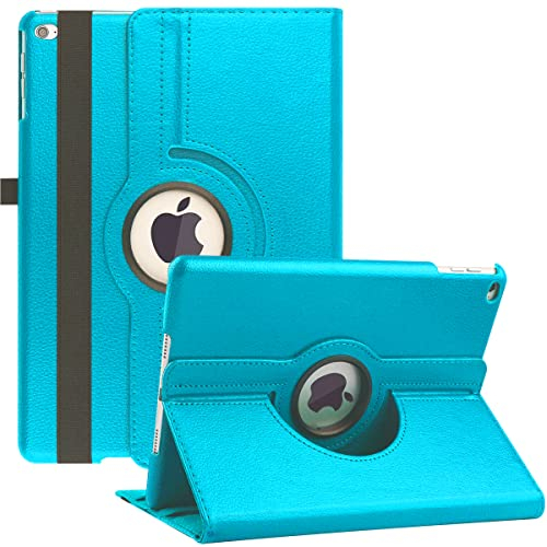 Hülle für iPad Air 2/Air 1/iPad 9,7 Zoll 2018/2017 (5./6. Generation), 360 Grad Verstellbare Schutzhülle mit Multi-Winkel Viewing und Auto Schlaf/Wach Funktion (Sky Blue)
