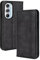 EASSGU Custodia per Motorola Moto Edge 30 Pro (6.7 Inches) Pelle PU Flip Folio Cover con Interruttore Magnetico, [3 Slot Schede] [1 Portafoglio] Case - Nero