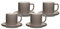Ritzenhoff & Breker Jasper Espressotassen mit Untertassen, 4er Set, Taupe, 240 ml, Espressogeschirr mit Soft-Touch-Haptik & Mattglasur, Spülmaschinengeeignet