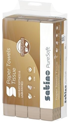 Satino PureSoft Papierhandtücher Z-Falz - 3.750 Blatt 2-lagig mit 20,6 x 24cm Größe je Blatt - weich, umweltschonend und nachhaltig aus recyceltem Karton / Verpackungsmaterial