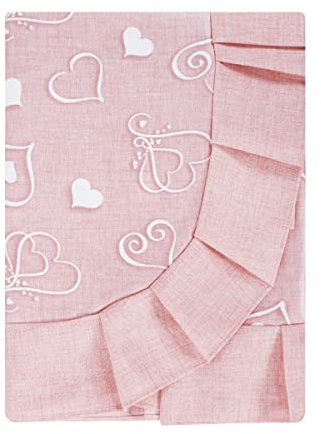 Tovaglia Tavola Copritavola Plastificata Cerata Loneta Antimacchia Cucina Sala Fantasia Cuore Balza 6 posti e 12 posti (6 posti, Rosa)