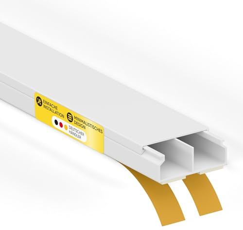 Kabelkanal aus hochwertigem PVC weiß Selbstklebend 2m - 5 Stück - 30x11mm