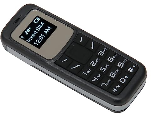 AMONIDA Mini Mobile Cell Phone Single Nano SIM 2G Quad Band, lightweight ABS shell with ear hook music playback backup travel phone low radiation portable communication gadget