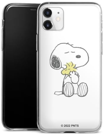 Slim Case kompatibel mit Apple iPhone 11 Silikon Handyhülle transparent Hülle extra dünn Peanuts Snoopy Liebe