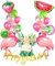 Regendeko Happy Birthday Flamingo Obst Set Geburtstagsdekoration Sommerfest Flamingo Party Dekoration Hawaii deko Folienballons Geburtstag Urlaub Sommer Deko