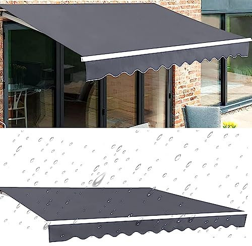 Ersatz-Schattenabdeckung für einziehbare Markise, strapazierfähiges, atmungsaktives Polyester-Sonnenschutzgewebe mit regenfestem, winddichtem Sonnenschutz für Terrassen, Hinterhof (Größe: 3 x 2 m,