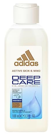 Adidas Deep Care Gel doccia da viaggio, cura con complesso idratante nutriente, 100 ml