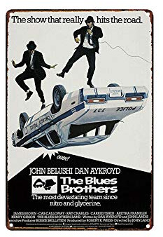 Metallschild – The Blues Brothers Film-Blechschild, Retro-Plakette, Poster, 20,3 x 30,5 cm, Wanddekoration