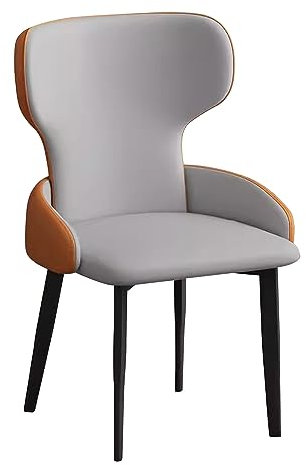 KAMPCO Esszimmerstühle, gepolsterte Küchenstühle aus PU-Leder mit Armlehnen und Metallbeinen, Freizeit-Beistellstühle für Esszimmer, Wohnzimmer und Büro