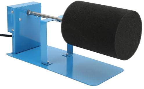 Tassenwender Tumbler Spinner Eierschalen-Schwamm, verstellbar, Tassenwender, Aluminiumlegierung, rutschfest, stabil, Malwerkzeug, blau (UK-Stecker 220 V)