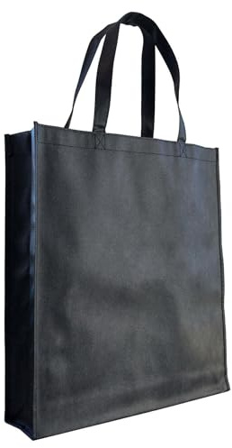 10x Shopper Schwarz Non woven 40x9x42cm - Tragetasche - Einkaufstaschen