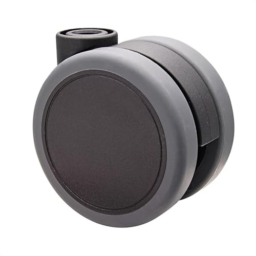 WAGNER Design Möbelrolle/Lenkrolle/Doppelrolle - soft - Durchmesser Ø 65 mm, Bauhöhe 70 mm, schwarz/grau, Tragkraft 50 kg - Made in Germany - 01076501