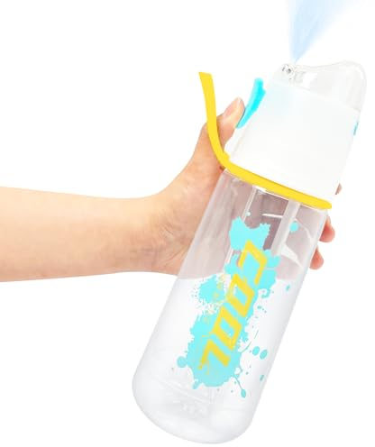SUPERFA Sports Water Bottle with Spray Mist, 750ml Drinking Bottles for Kids Cycling Fitness Cooling