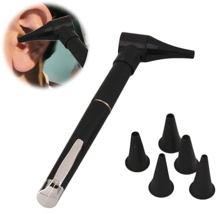 Otoskop – Mini-Otoskop, Otoskop Mit Licht, Tragbares Otoskop Handheld-Mikroskop-Werkzeugset für die Ohrenpflege mit 5 Otoskop-Spitzen