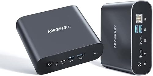 AEROFARA Mini PC, AMD Ryzen 5 5600U (jusqu'à 4,2 Ghz) 8Go DDR4 /512Go SSD Mini Ordinateur de Bureau, 2*HDMI et 1*USB-C, 4K@60Hz, WiFi 6E, BT 5.3, Professional Office Home PC