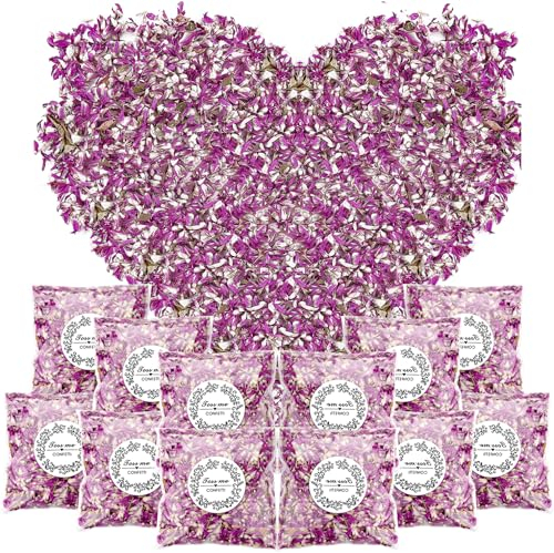 Mbsomnus 12 Packungen Natürliches Hochzeitskonfetti Blütenkonfetti Biologisch Abbaubares Konfetti Streublumen Hochzeit Getrocknet Blütenblätter Blumen Konfetti für Hochzeitsdeko Geburtstag Party Deko