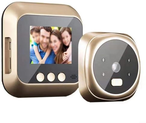 Kit de visor de puerta inteligente, pantalla LCD a color de 2.4 pulgadas, timbre digital inteligente mirilla electrónica visión nocturna, visión nocturna, visión gran angular (batería de litio)