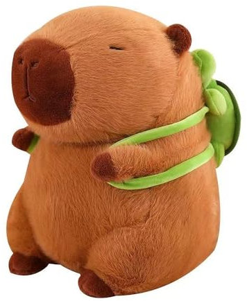 ADDLIVE Capybara Plüschtier, 33cm Capybara Kuscheltier mit Schildkrötenrucksack, Niedlichen Capybara Plush, Simulation Capybara Plüschtier, Geburtstagsgeschenk für Kinder